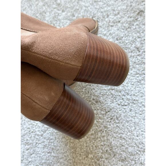 ALDO Suede Leather Cognac Heel Boots 2” Size 10 Classic Dress - Picture 6 of 11